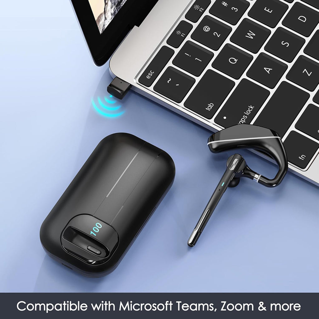 Bluetooth headset Techsuit Hearyo A6L pre call centrum, čierna