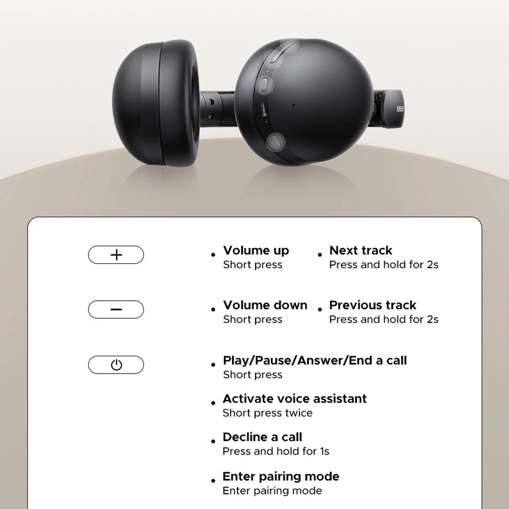 Handsfree Bluetooth UGREEN HiTune Max 2 HP205, MultiPoint, A2DP, ANC, Čierna