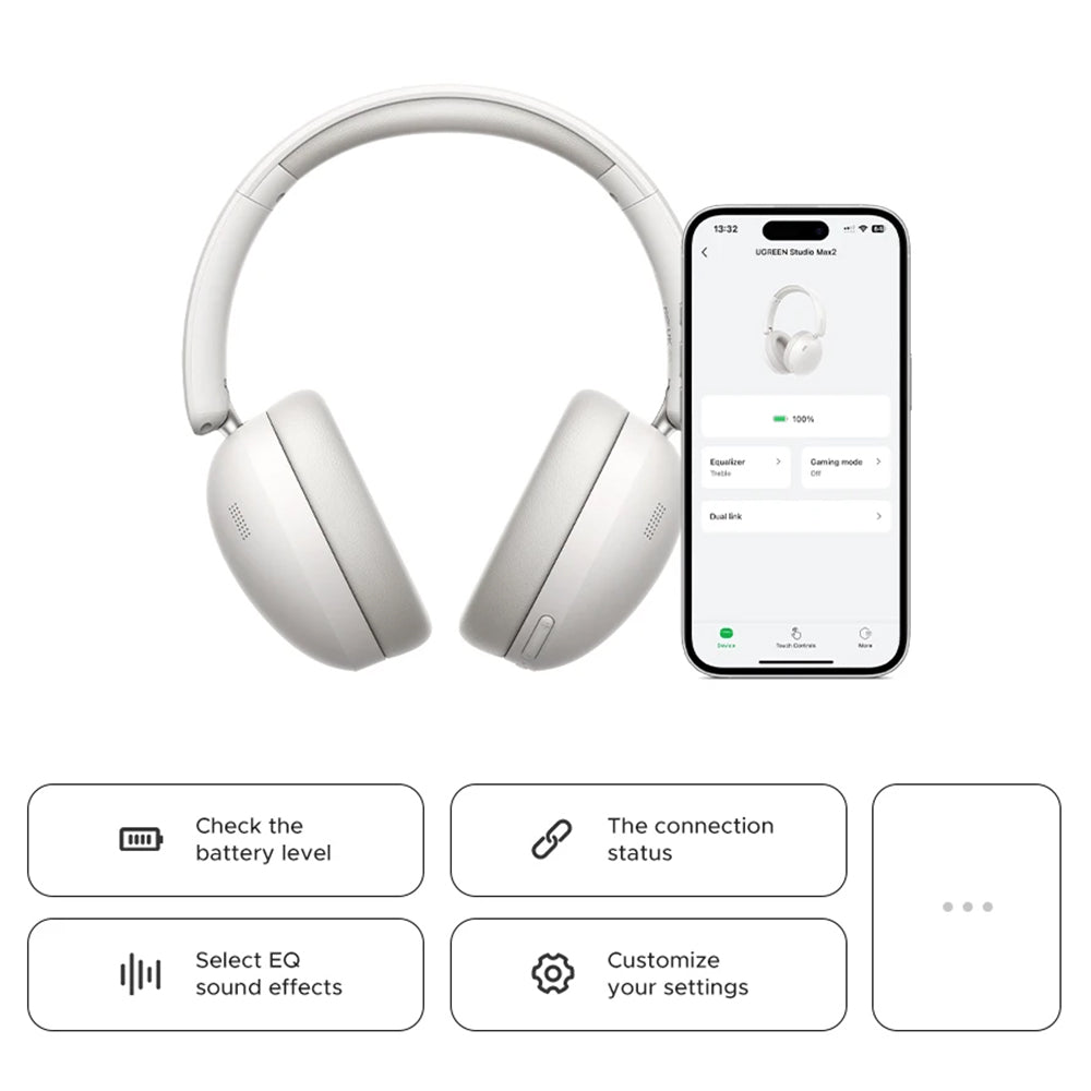 Handsfree Bluetooth UGREEN HiTune Max 2 HP205, MultiPoint, A2DP, ANC, Čierna