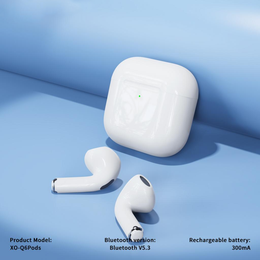 Handsfree Bluetooth XO Design Q6 Pods, TWS, Biely