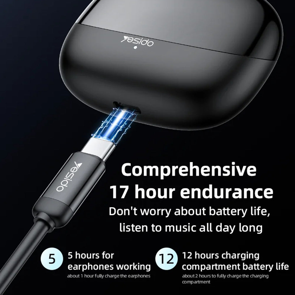 Handsfree Bluetooth Yesido TWS26, TWS, Čierna