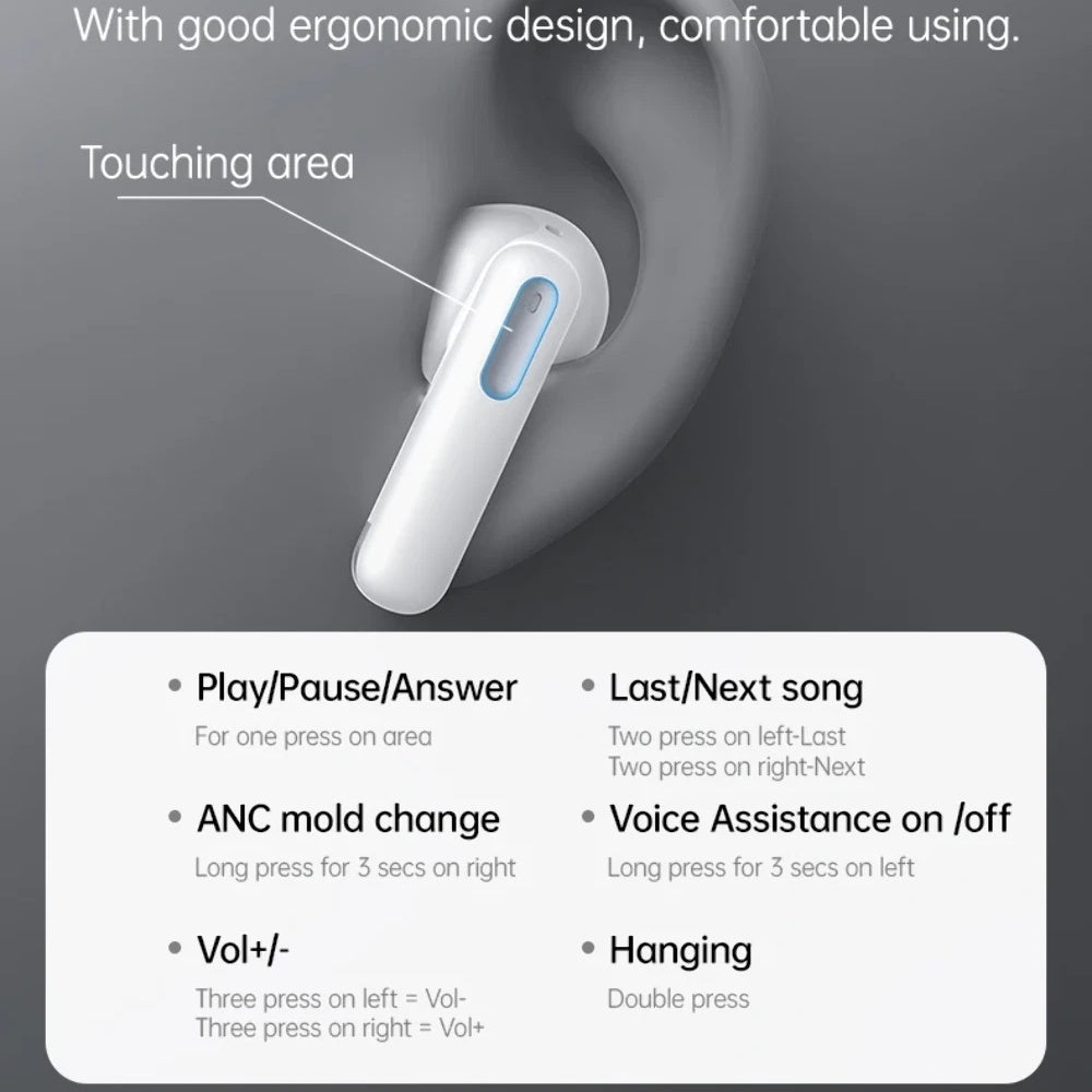 Handsfree Bluetooth Yesido TWS34, TWS, ANC, Biela