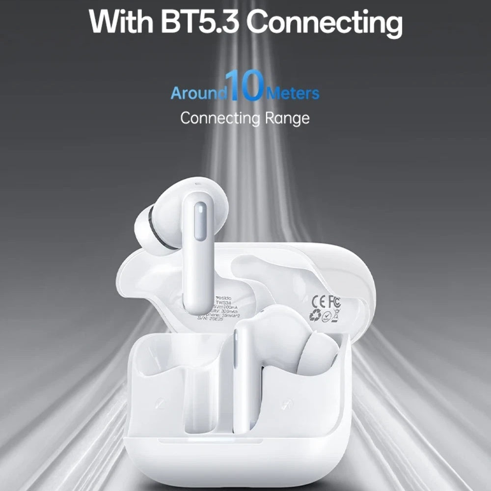 Handsfree Bluetooth Yesido TWS34, TWS, ANC, Biela