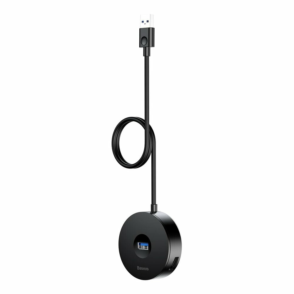 Baseus USB Hub Round, 3 x USB-A - 1 x USB-A 3.0, 1m, Black CAHUB-U01 CAHUB-U01