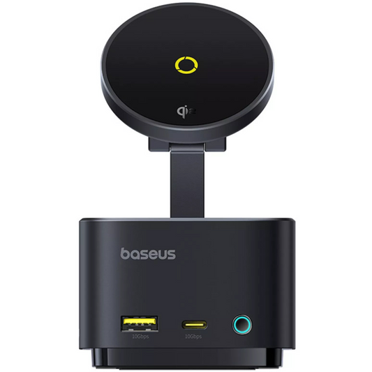 Multifunkčný hub Baseus MagPro II 7v1, 1 x USB-A - 2 x USB-C - 1 x HDMI - 1 x QI - 1 x SD - 1 x microSD, čierny, znovu zabalený B00072900121-00