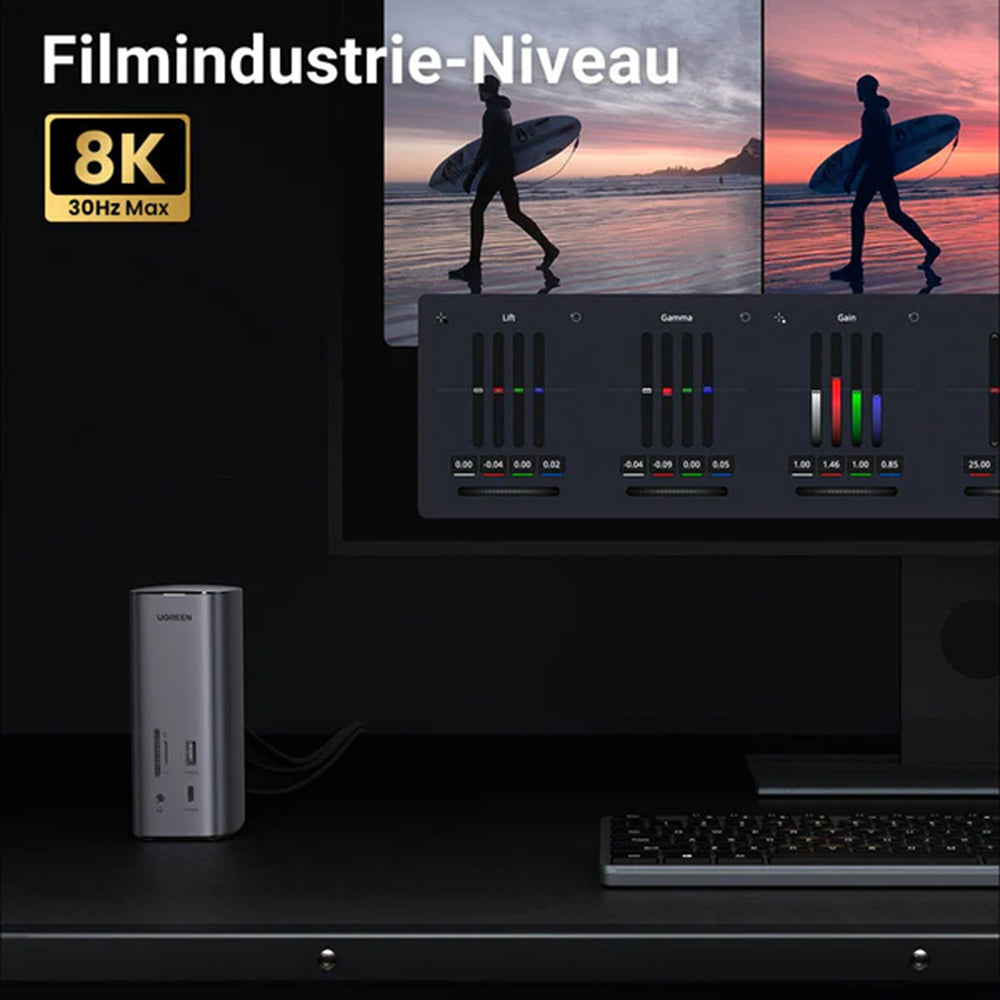 Multifunkčný Hub UGREEN Pro CM555, 13v1, Sivý