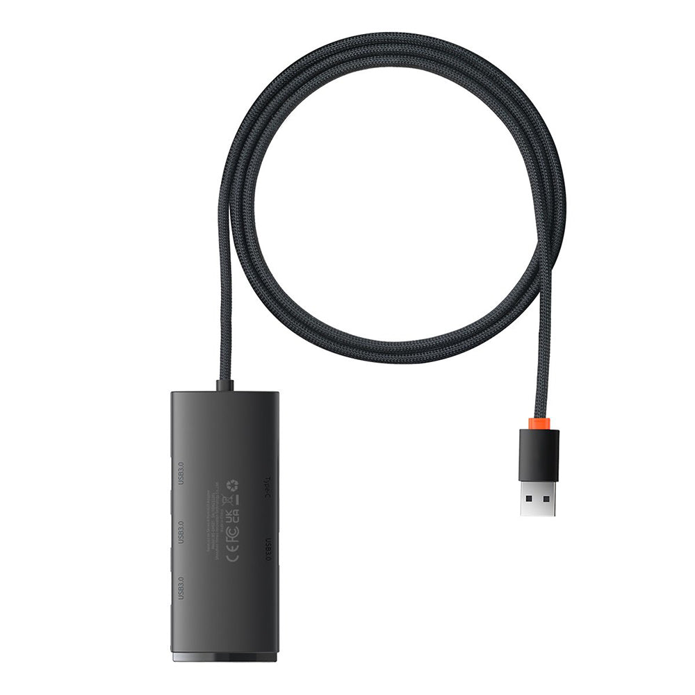 Hub USB Baseus Lite, 4 x USB-A 3.0 - 1 x USB-C, 1m, Čierny WKQX030101