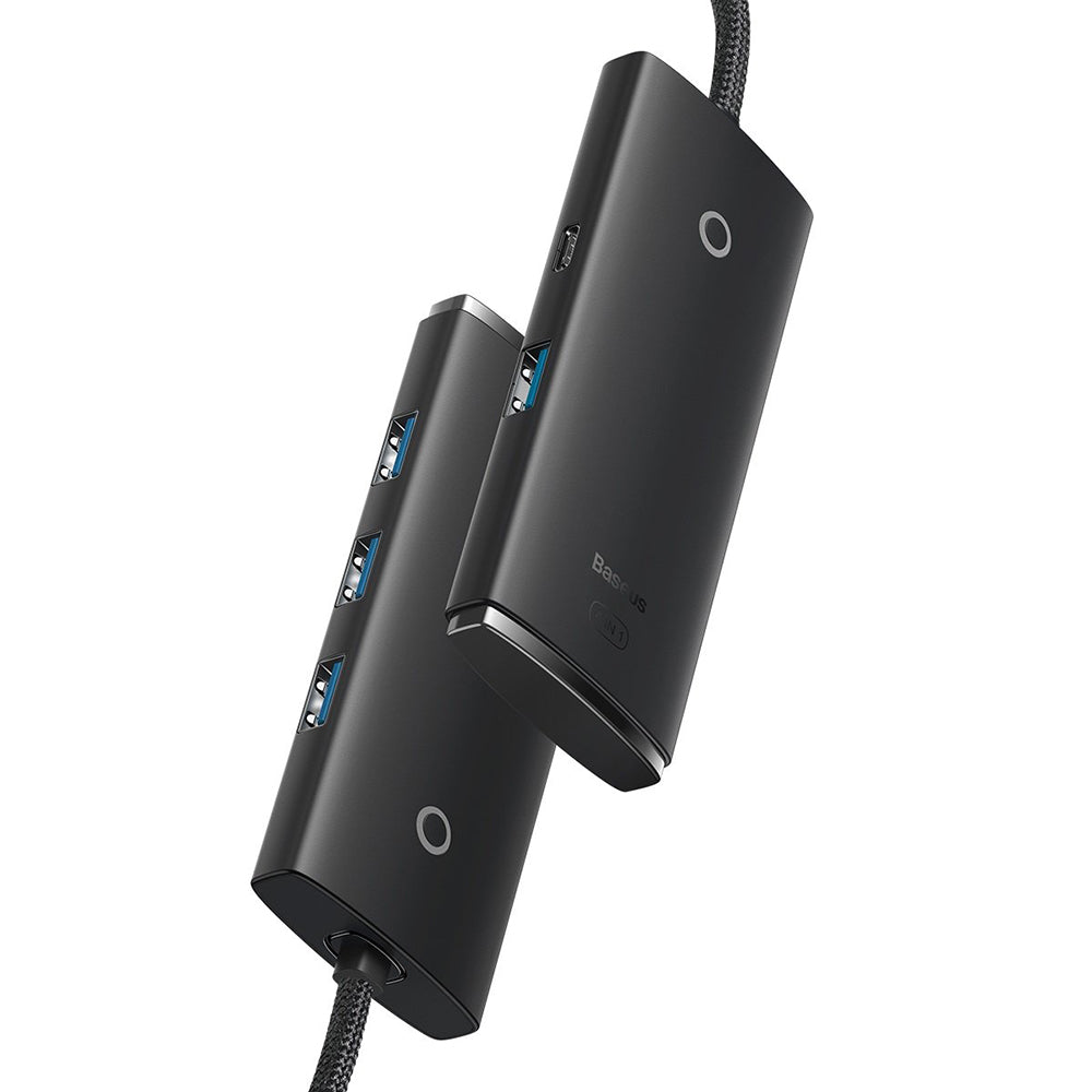 Hub USB Baseus Lite, 4 x USB-A 3.0 - 1 x USB-C, 1m, Čierny WKQX030101