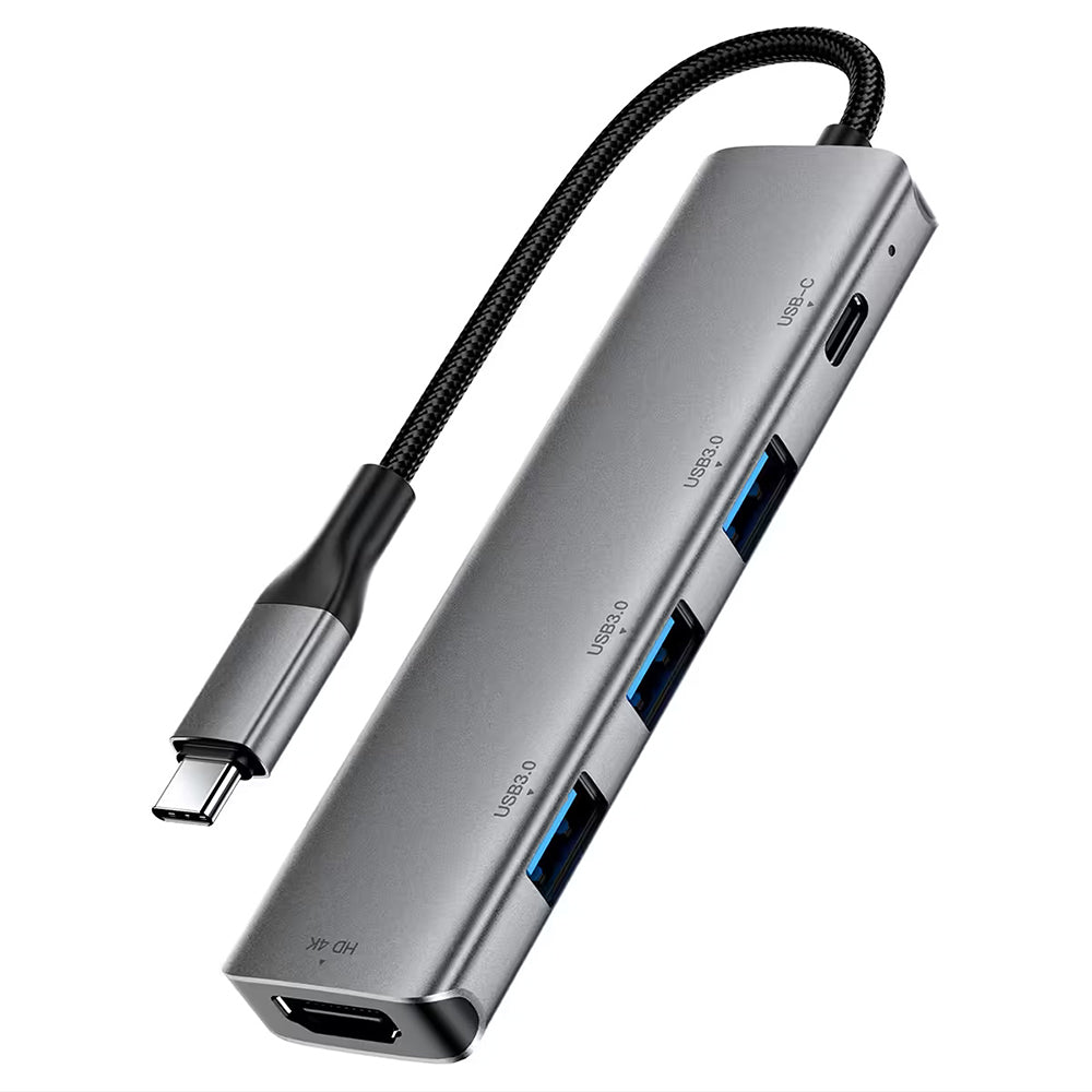 Hub USB-C Acefast J16, 5v1, Sivý