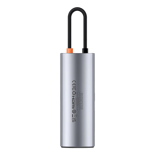 Baseus Joystar USB-C Hub, 3 x USB-A 3.0 - 1 x USB-C - 1 x HDMI - 1 x SD - 1 x microSD, strieborná B00030708811-00