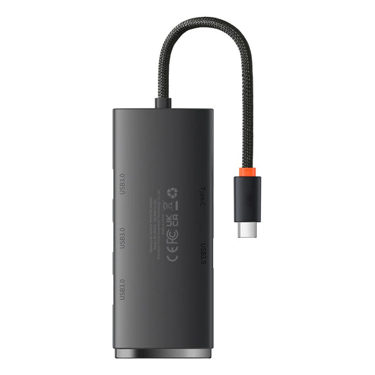Baseus Lite USB-C rozbočovač, 4 x USB-A 3.0 - 1 x USB-C, 0,25 m, čierny WKQXX030301