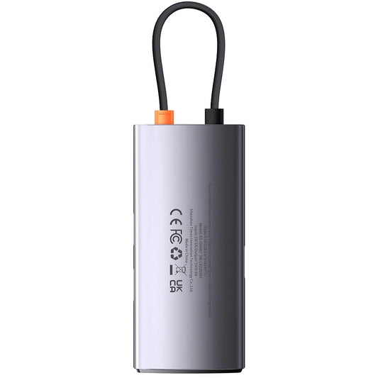Hub USB-C Baseus Metal Gleam, 3 x USB-A - 1 x RJ45, Sivý WKWG070113