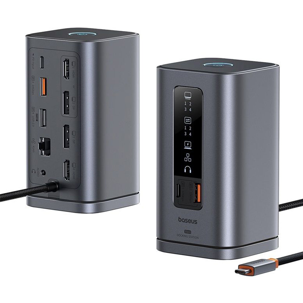 Hub USB-C Baseus SpaceMate, 11in1, Sivý B00568101813-00