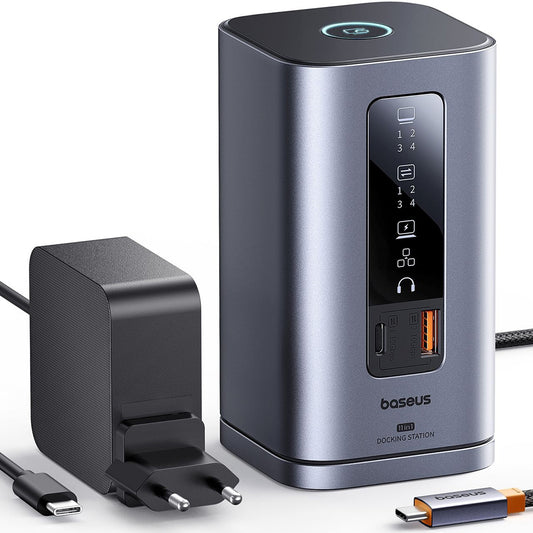 Hub USB-C Baseus Spacemate, 11in1, Sivý B0112701