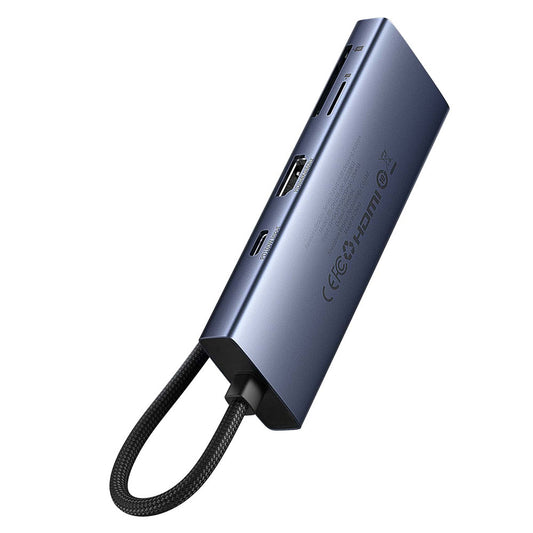 Hub USB-C Baseus UltraJoy, 3 x USB-A 3.0 - 1 x USB-C - 1 x HDMI - 1 x SD - 1 x microSD, Sivý B00052803811-00