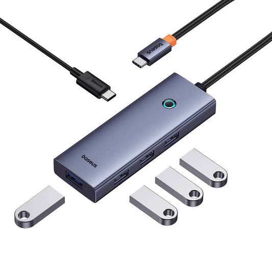 Hub USB-C Baseus UltraJoy, 4 x USB-A 3.0 - 1 x USB-C, Sivý B00052801811-01