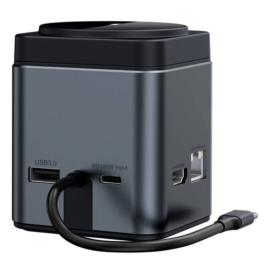 USB-C hub s bezdrôtovým nabíjaním QI BlitzWolf BW-TH17, 9v1, čierny