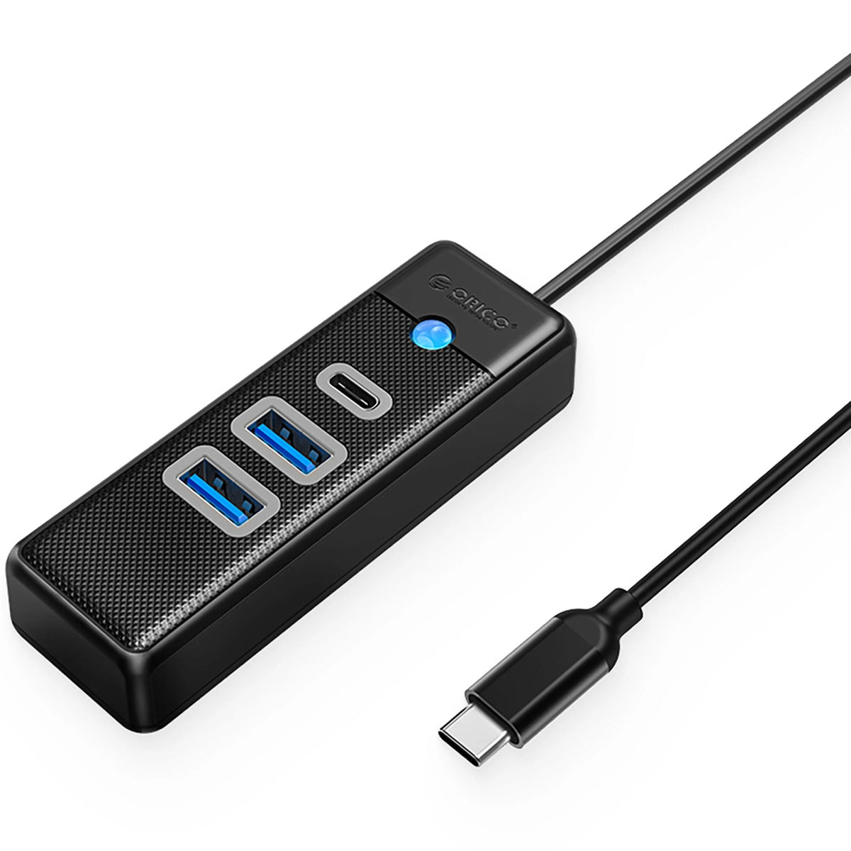 Hub USB-C Orico PWC2U-C3, 2 x USB-A 3.0 - 1 x USB-C, čierny