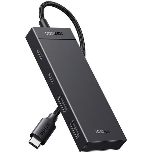Hub USB-C UGREEN CM416, 2 x USB-A 3.1 - 2 x USB-C, 0,25 m, Čierna