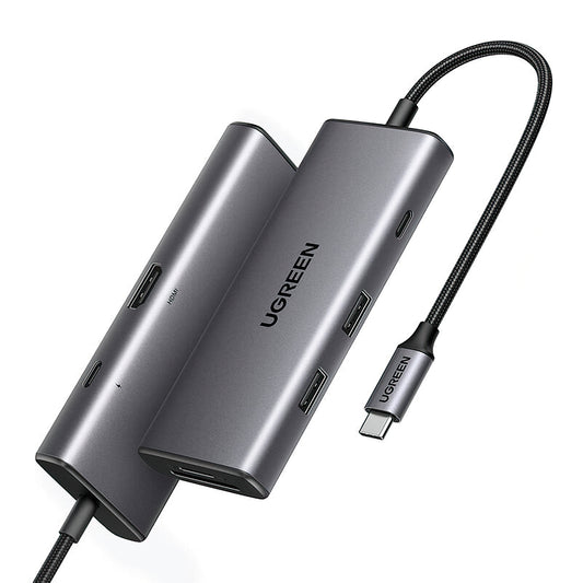 Hub USB-C UGREEN CM498 (15531), 2 x USB-A 3.2 - 2 x USB-C - 1 x HDMI - 1 x SD - 1 x microSD, Sivý