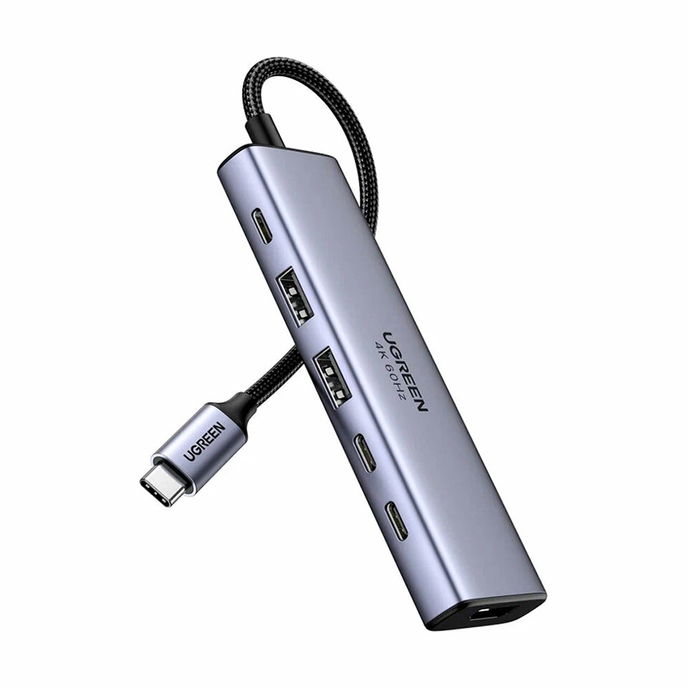 Hub USB-C UGREEN CM511 (35999), 2 x USB-A 3.2 - 3 x USB-C - 1 x HDMI, Sivý