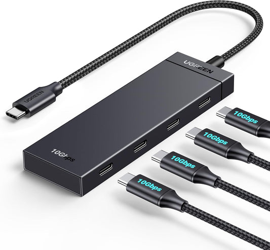 Hub USB-C UGREEN CM806, 4 x USB-C, 0.5m, čierna