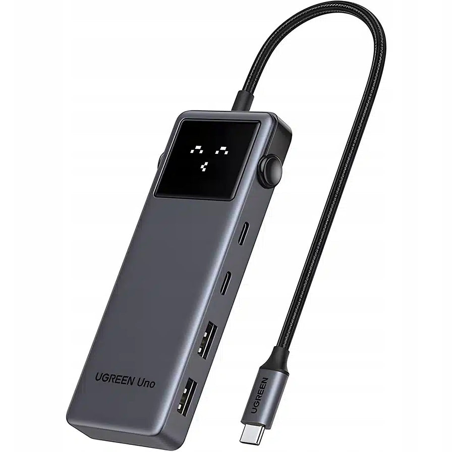 Hub USB-C UGREEN CM888 Uno, 2 x USB-A 3.2 - 3 x USB-C - 1 x HDMI, Sivý