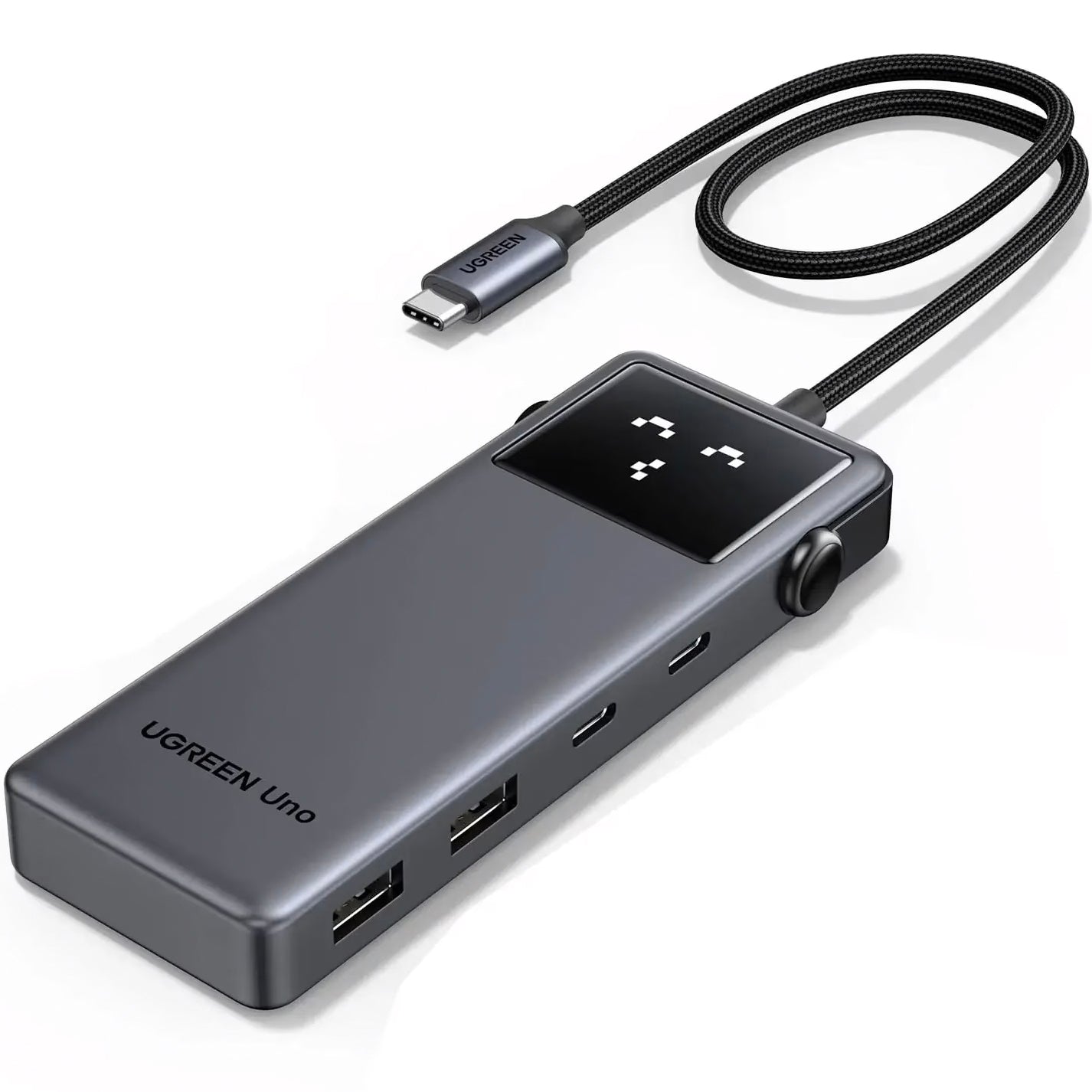 Hub USB-C UGREEN CM888 Uno, 2 x USB-A 3.2 - 3 x USB-C - 1 x HDMI, Sivý