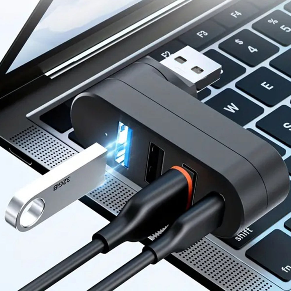 USB Hub Techsuit H17 SplitterNode, 4v1, Čierny