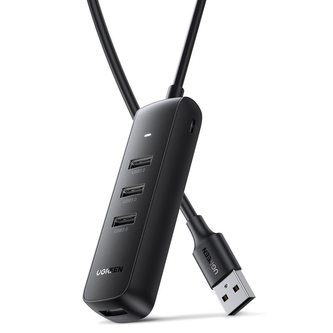 Hub USB UGREEN CM416, 4 x USB-A 3.0, 0,25 m, čierna