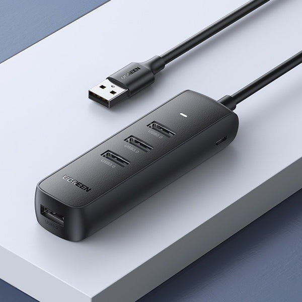 Hub USB UGREEN CM416, 4 x USB-A 3.0, 0,25 m, čierna