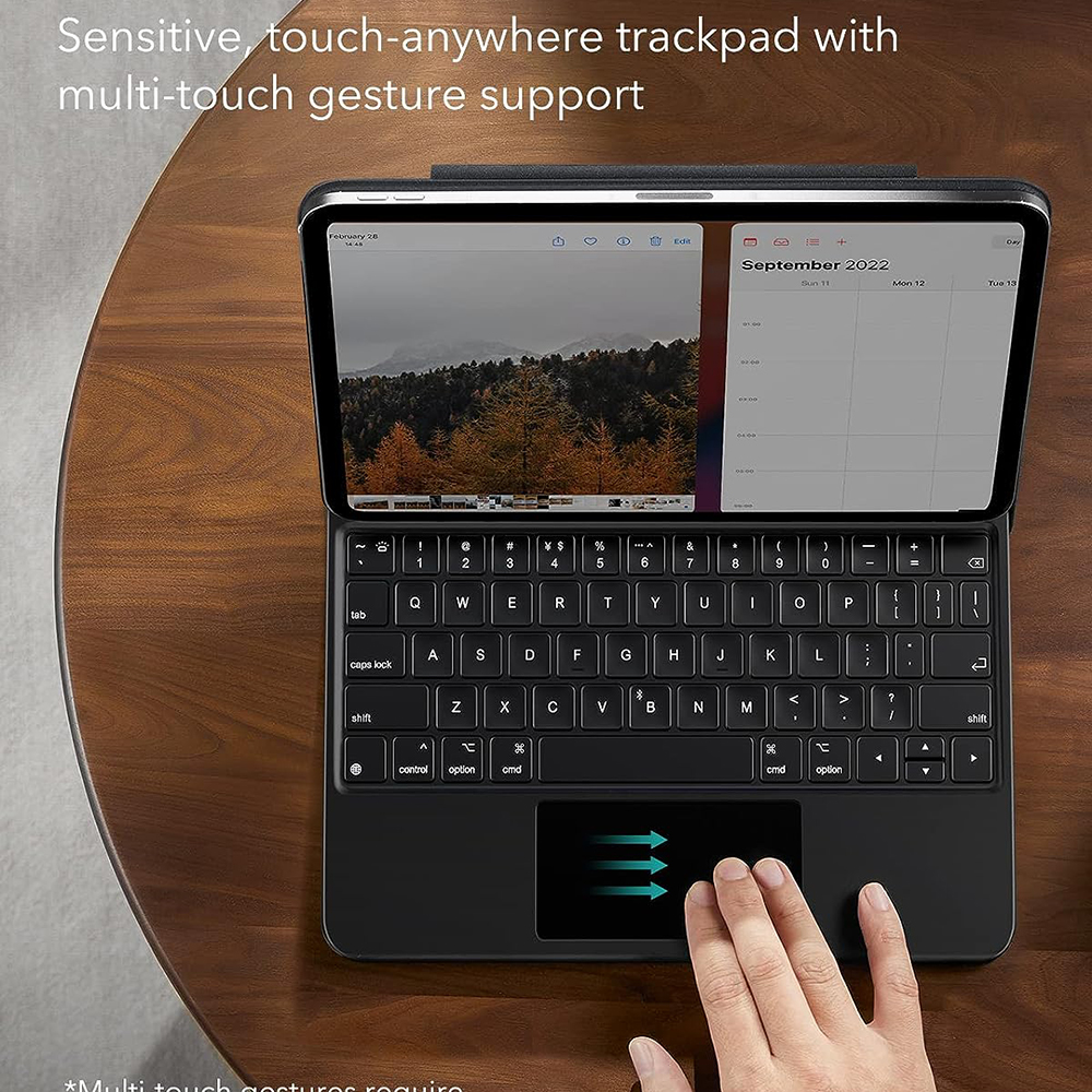 Kryt s klávesnicou pre Apple iPad (2025) / (2022), ESR, Rebound, čierny, znovu zabalený