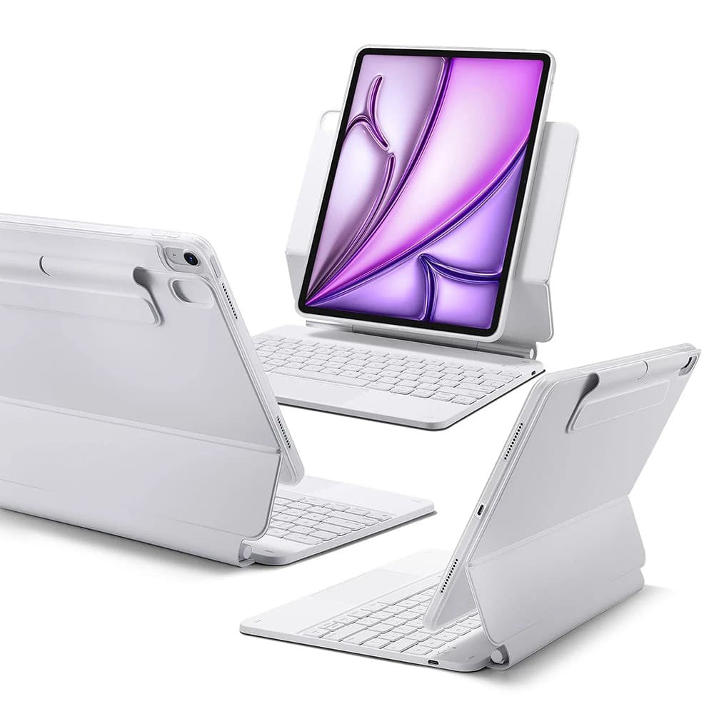 Puzdro s klávesnicou pre Apple iPad (2025) / (2022), ESR, Rebound, Biela