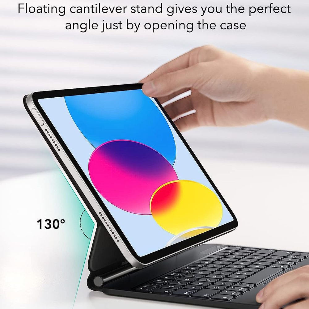 Kryt s klávesnicou pre Apple iPad (2025) / (2022), ESR, Rebound, čierny, znovu zabalený