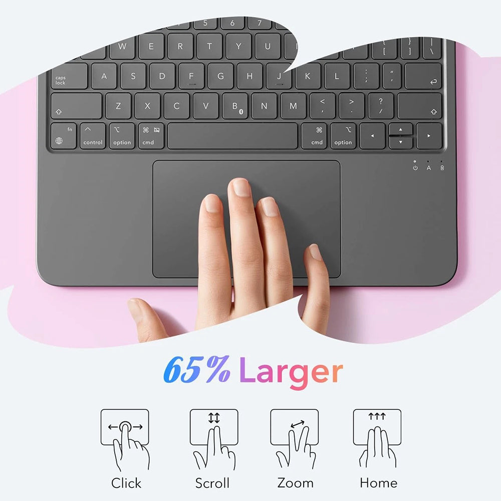 Puzdro s klávesnicou pre Apple iPad (2025) / (2022), ESR, Flex, Sivé