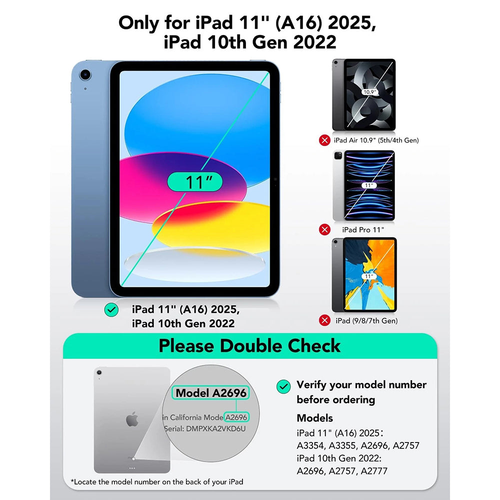 Puzdro s klávesnicou pre Apple iPad (2025) / (2022), ESR, Flex, Sivé