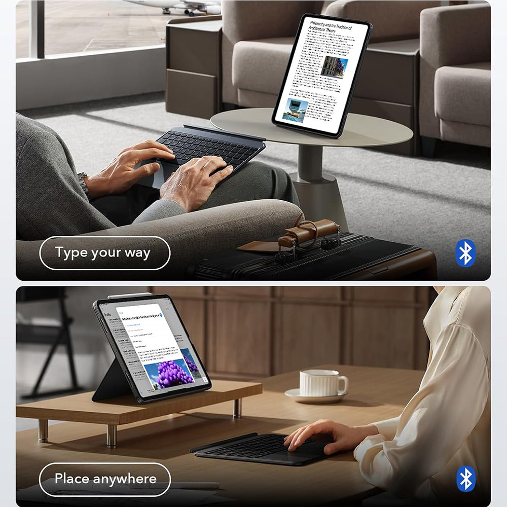 Puzdro s klávesnicou pre Apple iPad Air 13 (2025) / Air 13 (2024), ESR, Shift, Sivé