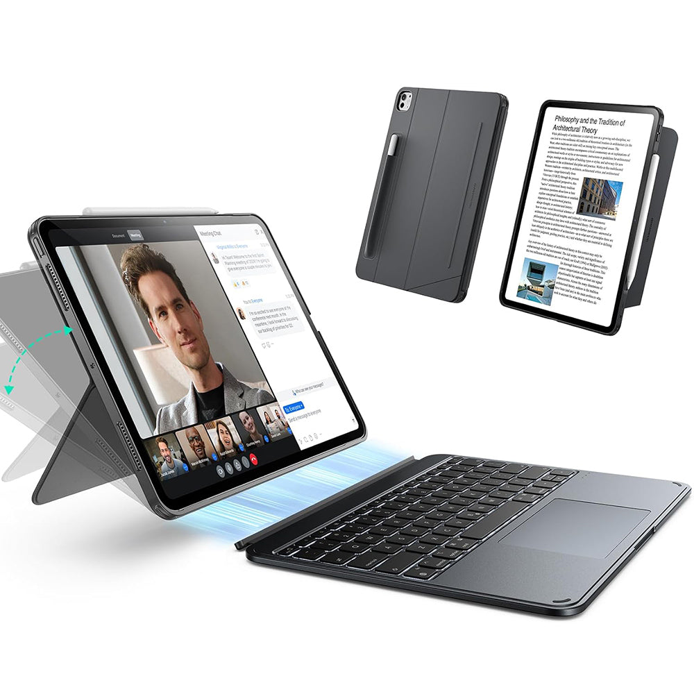 Puzdro s klávesnicou pre Apple iPad Pro 11 (2024), ESR, Shift, Sivé
