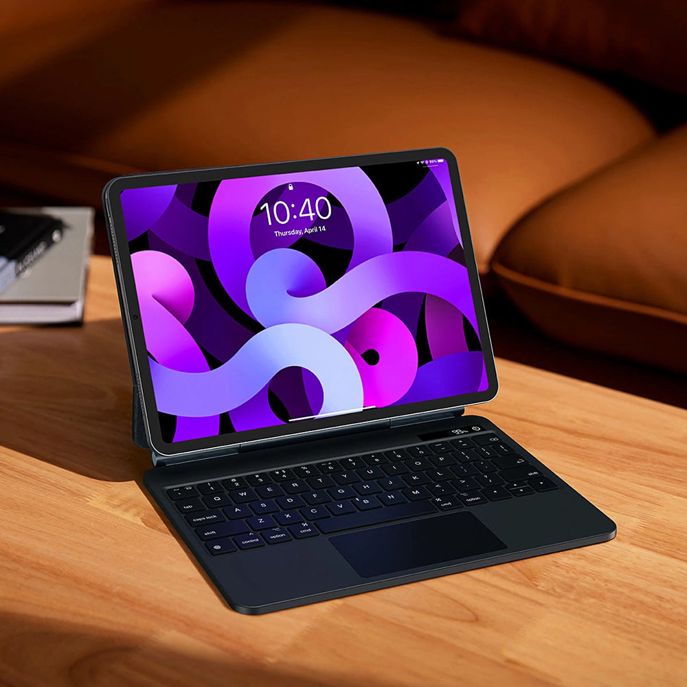 Puzdro s klávesnicou pre Apple iPad Pro 12.9 (2022) / Pro 12.9 (2021) / Pro 12.9 (2020) / Pro 12.9 (2018), Baseus, Brilliance, Sivé