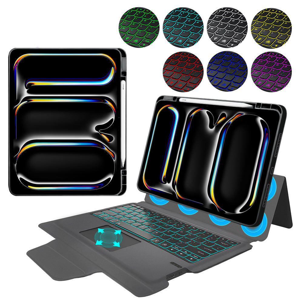 Obal s klávesnicou pre Apple iPad Pro 13 (2024), Techsuit, KeyTab Pro, čierny