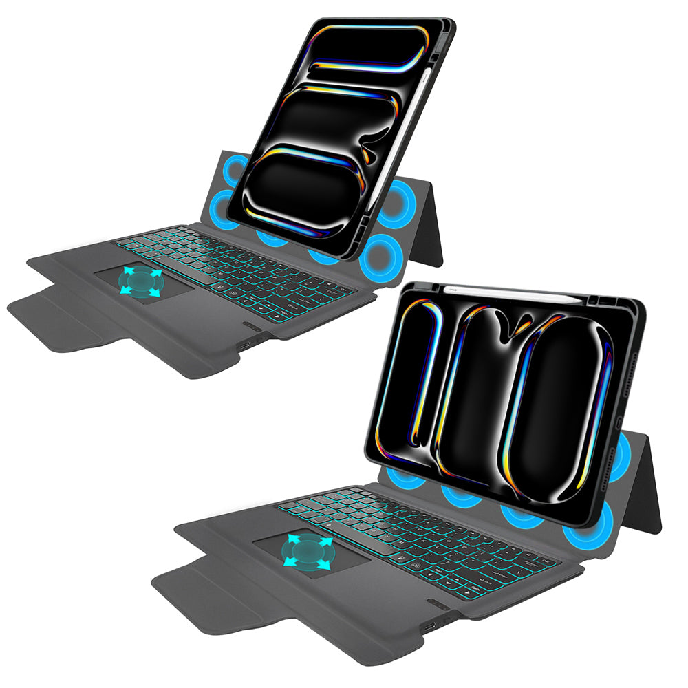 Obal s klávesnicou pre Apple iPad Pro 13 (2024), Techsuit, KeyTab Pro, čierny