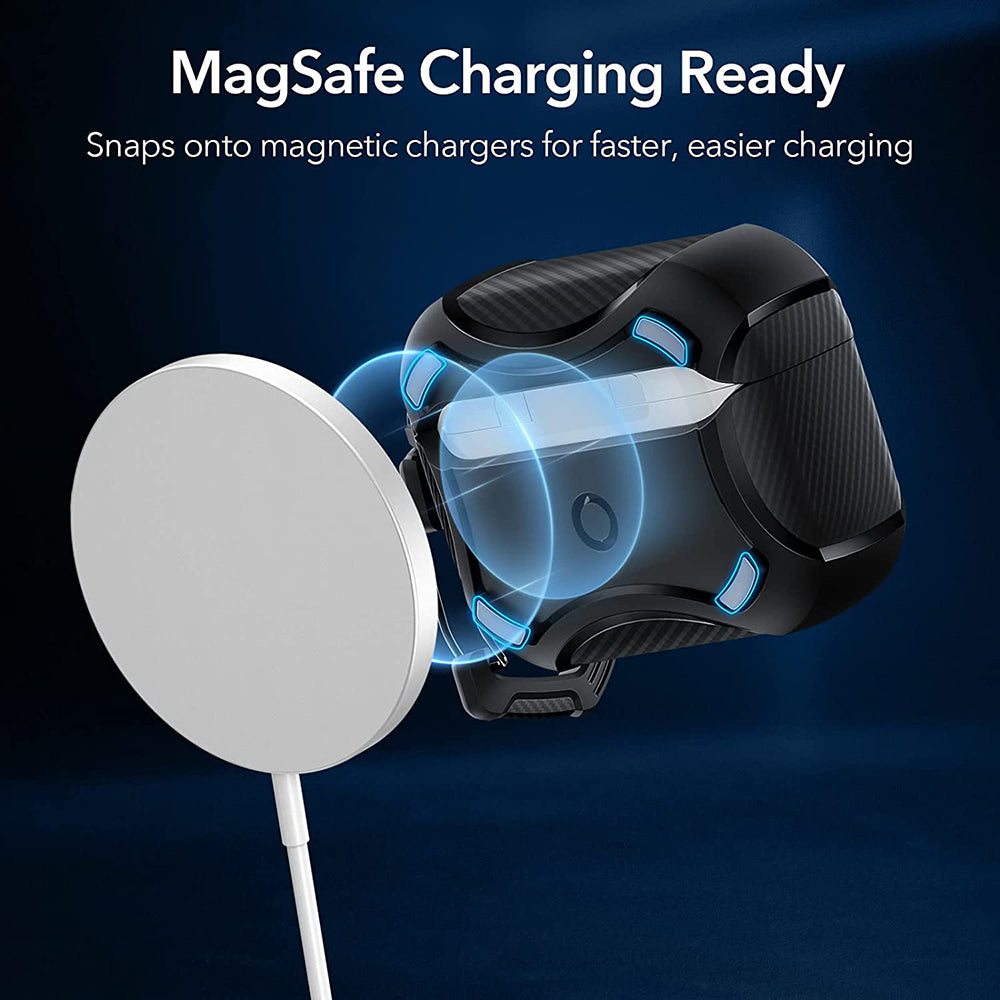 Puzdro ESR Cyber Armor Tough pre Apple AirPods Pro Series, Čierne