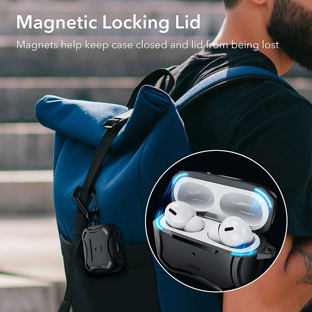 Puzdro ESR Cyber Armor Tough pre Apple AirPods Pro Series, Čierne