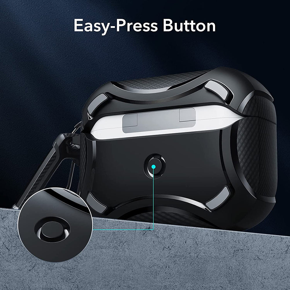 Puzdro ESR Cyber Armor Tough pre Apple AirPods Pro Series, Čierne
