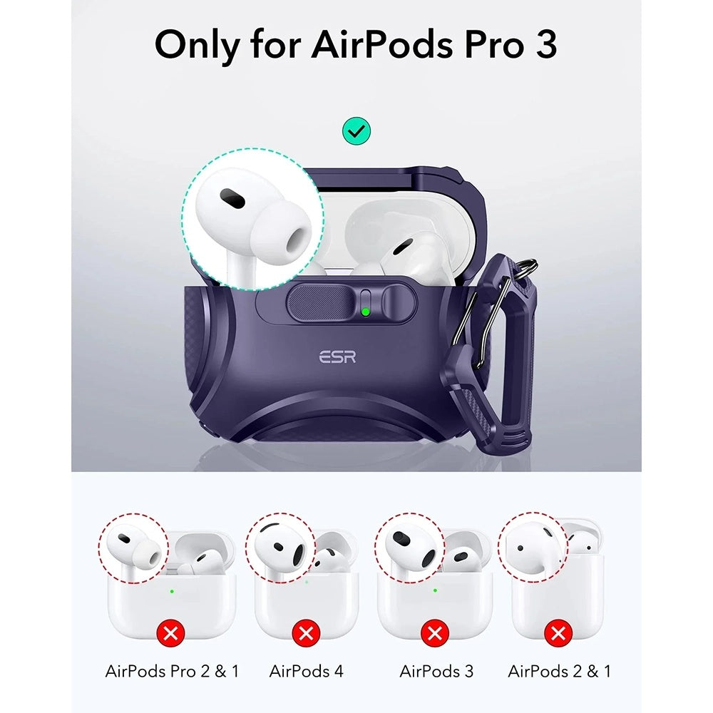 Puzdro ESR Cyber FlickLock pre Apple AirPods Pro 3, Fialové