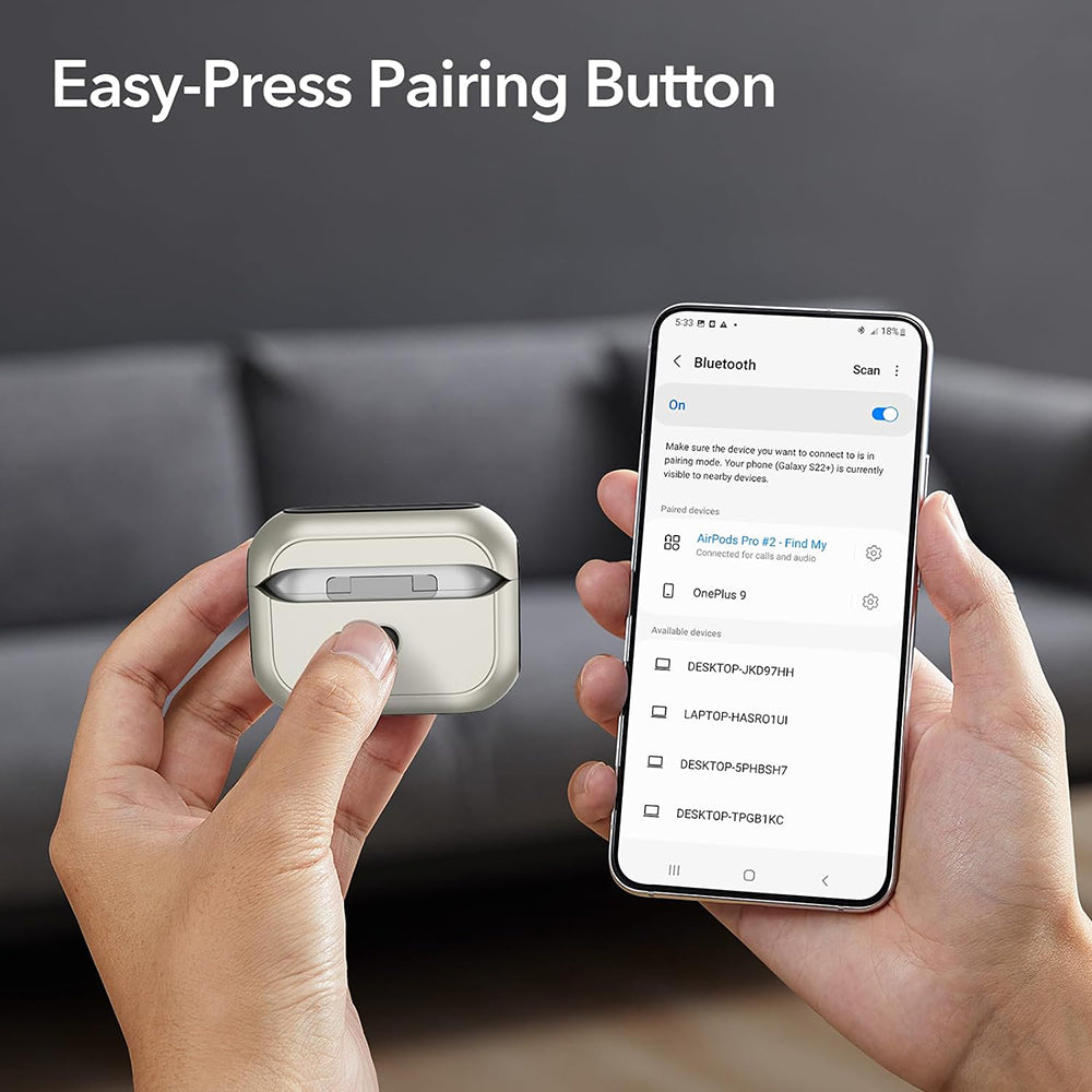 Puzdro ESR Orbit Hybrid pre Apple AirPods 4, Biela