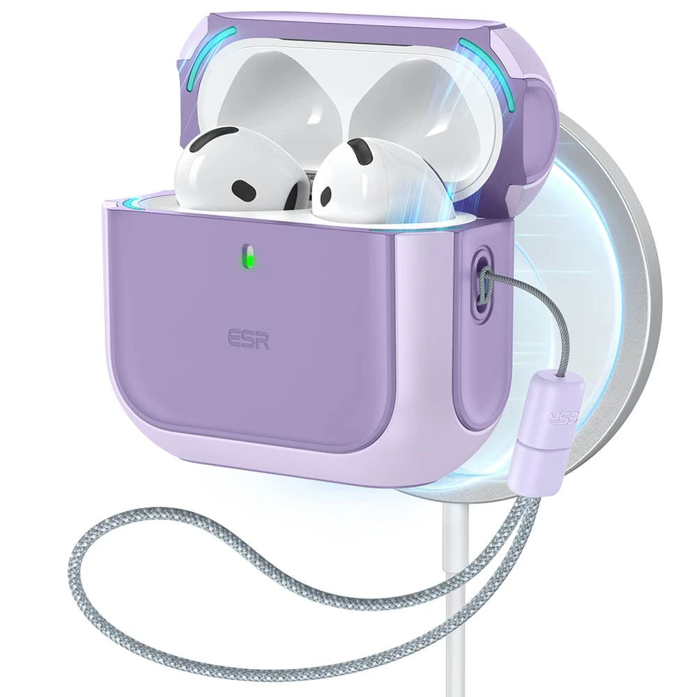 Puzdro ESR Orbit Hybrid pre Apple AirPods 4, Fialové