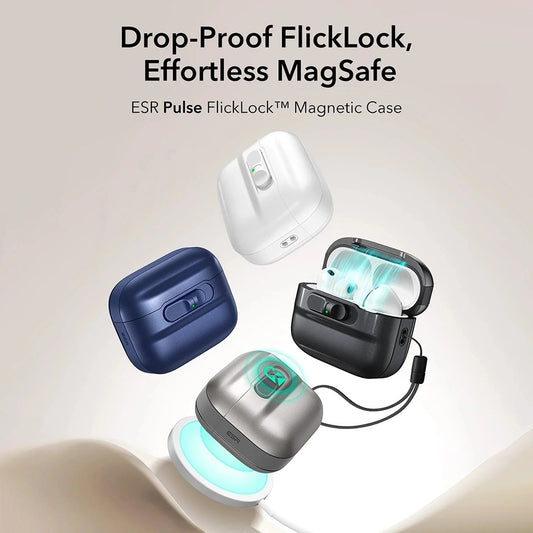Puzdro ESR Pulse Magnetic FlickLock pre Apple AirPods Pro 3, Sivé