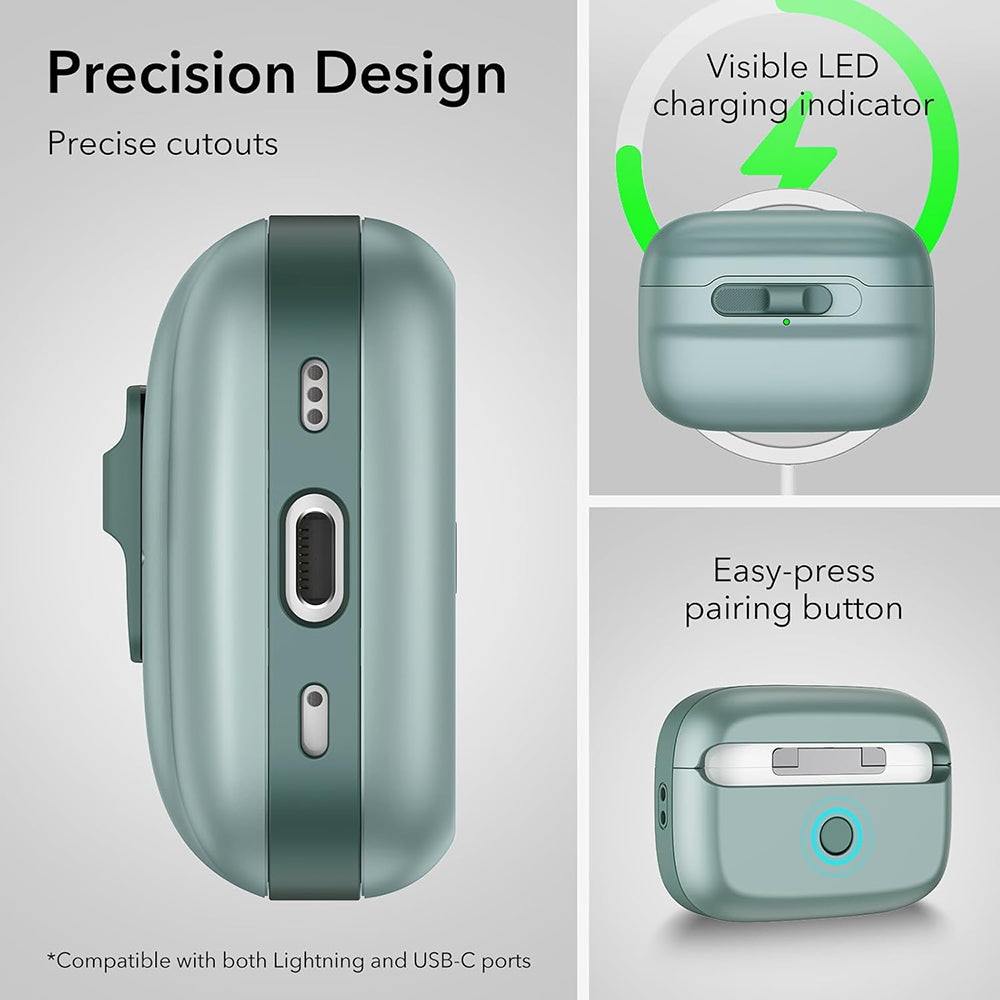 Puzdro ESR Pulse pre Apple AirPods 4, Zelené