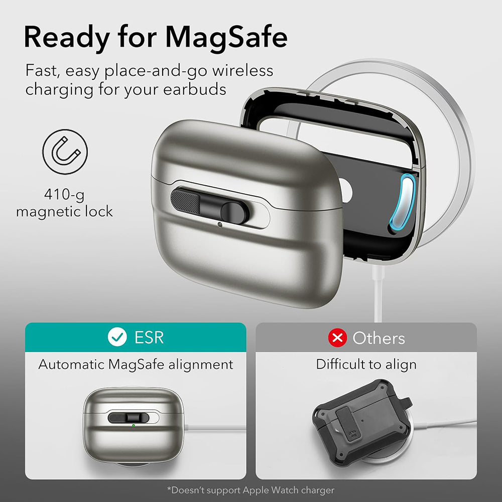 Puzdro ESR Pulse pre Apple AirPods Pro Series, Sivé